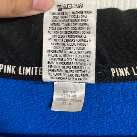 PINK Victoria’s Secret blue cowl neck zip up size small - Picture 13 of 14